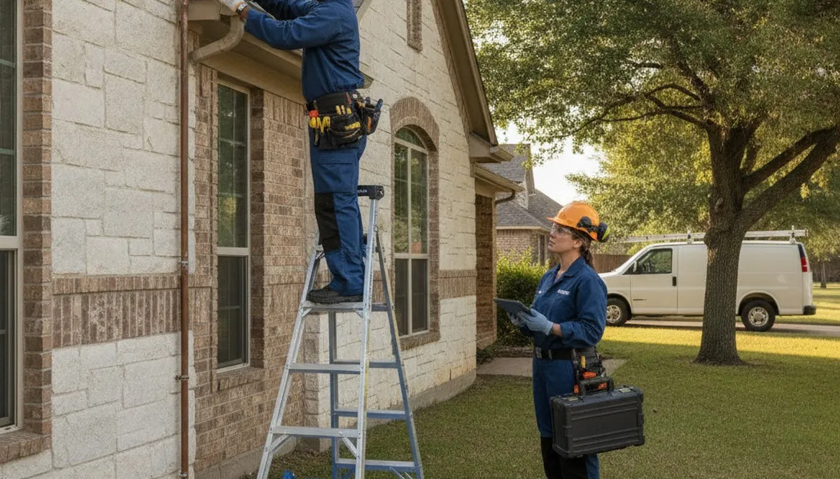 Dallas, TX plumber repairing residential plumbing for local repair service